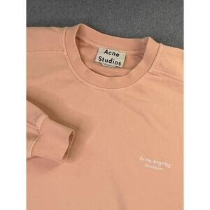 Acne Studios Cotton Crewneck Sweatshirt Size Small Peach Stockholm‎ Spell Out